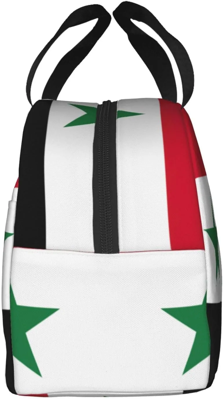 Flag Of The Syrian Arab Republic Stylish Lunch Box For Men Women Adults Reusable Bag For Work Picnic