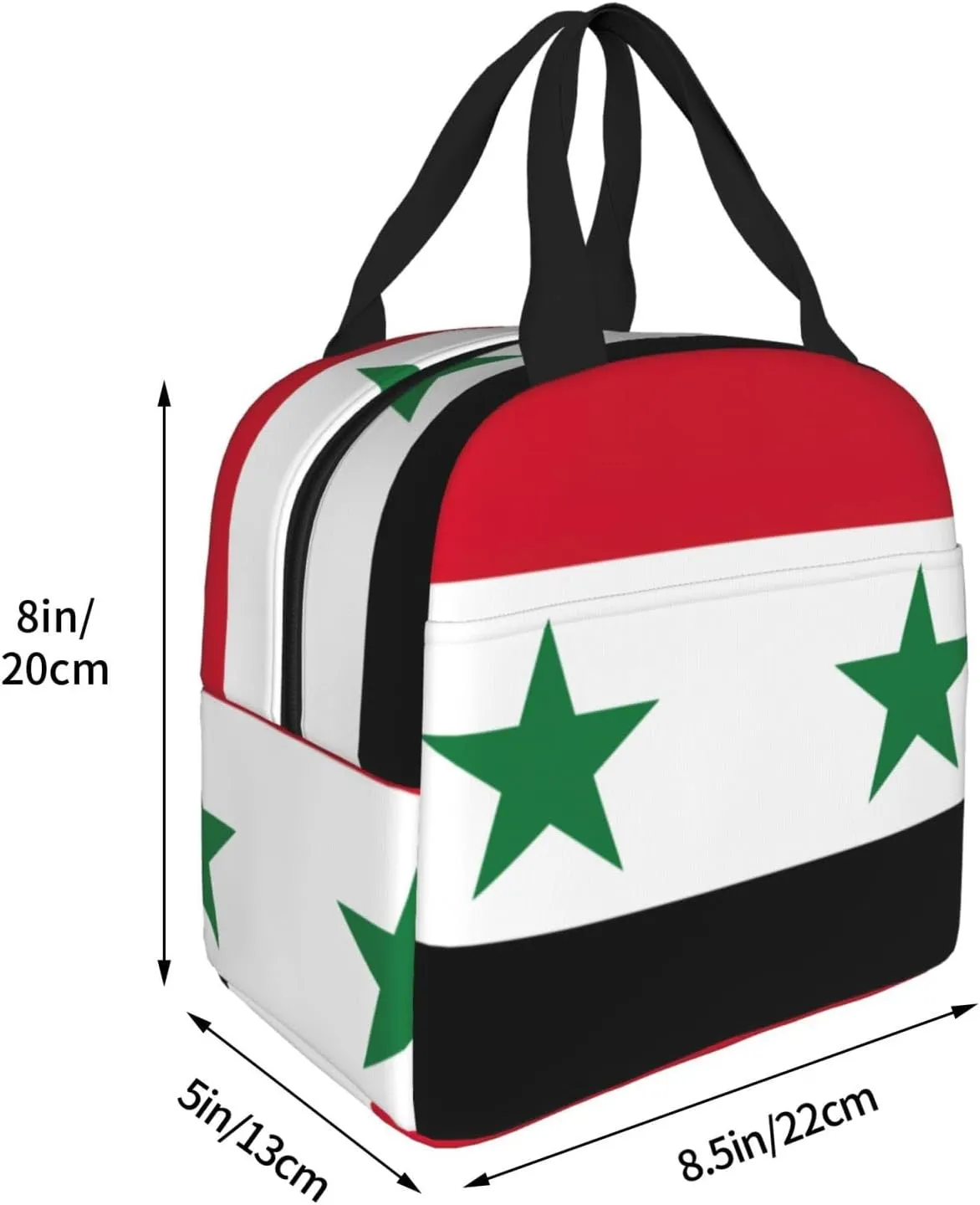 Flag Of The Syrian Arab Republic Stylish Lunch Box For Men Women Adults Reusable Bag For Work Picnic
