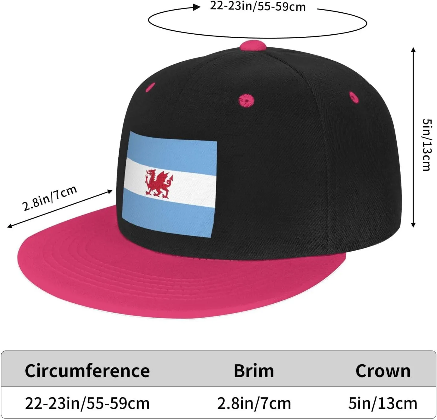 Flag of The Welsh Colony in Patagonia Baseball Cap for Men Women Snapback Hat Adjustable Flat Bill Hats