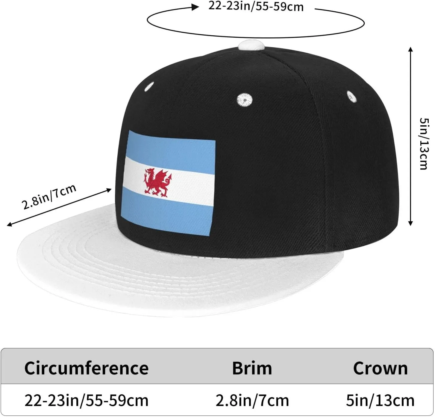Flag of The Welsh Colony in Patagonia Baseball Cap for Men Women Snapback Hat Adjustable Flat Bill Hats
