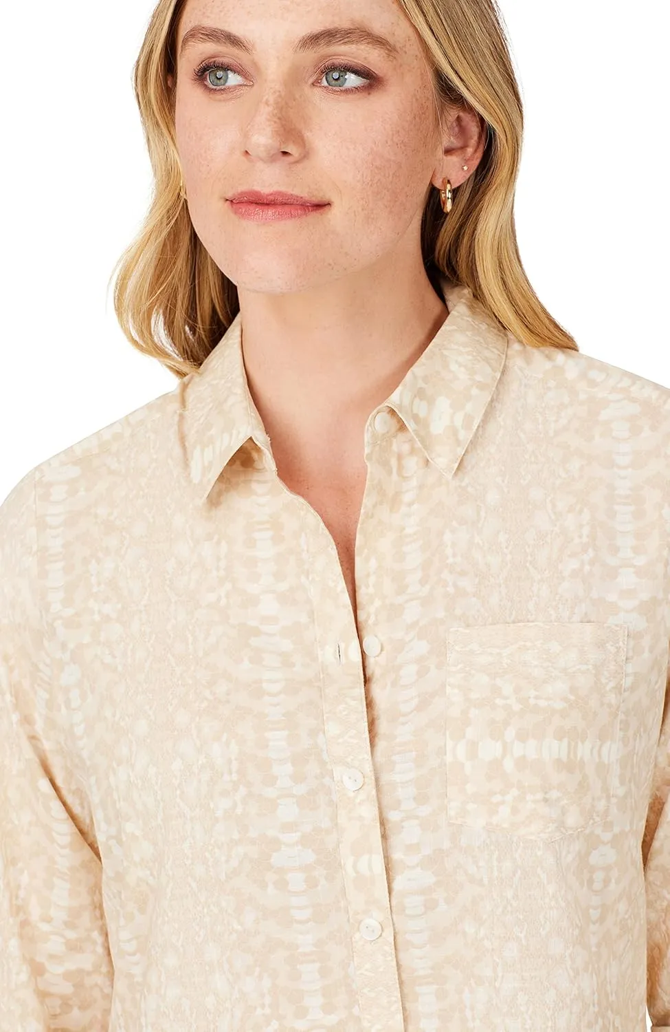 Foxcroft Women's Zoey Long Sleeve with Roll Tag Soft Python Shirt
