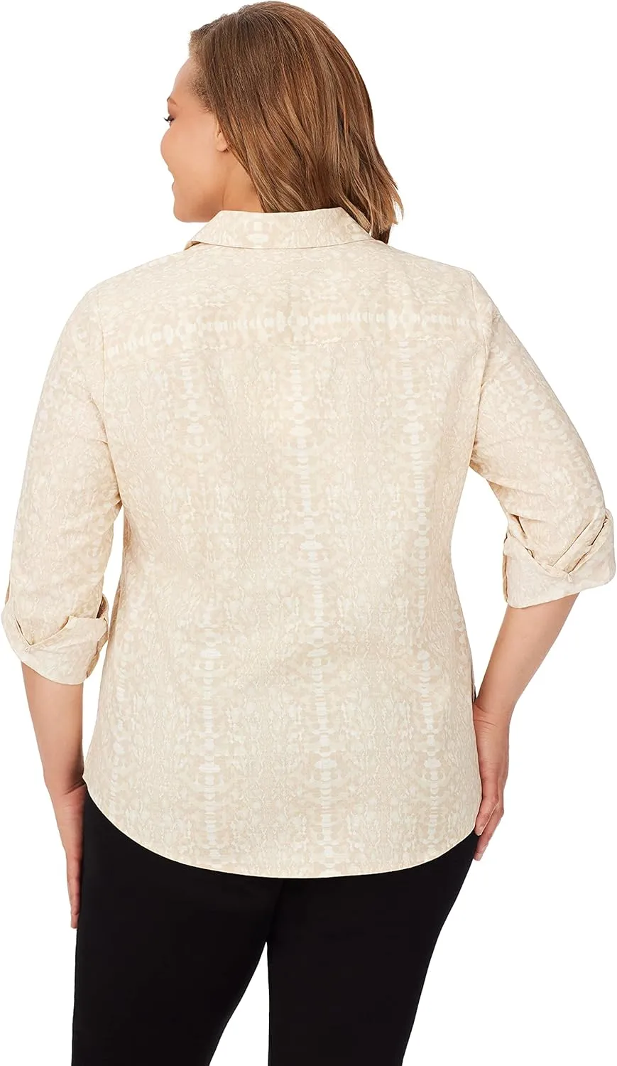 Foxcroft Women's Zoey Long Sleeve with Roll Tag Soft Python Shirt