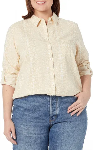 Foxcroft Women's Zoey Long Sleeve with Roll Tag Soft Python Shirt