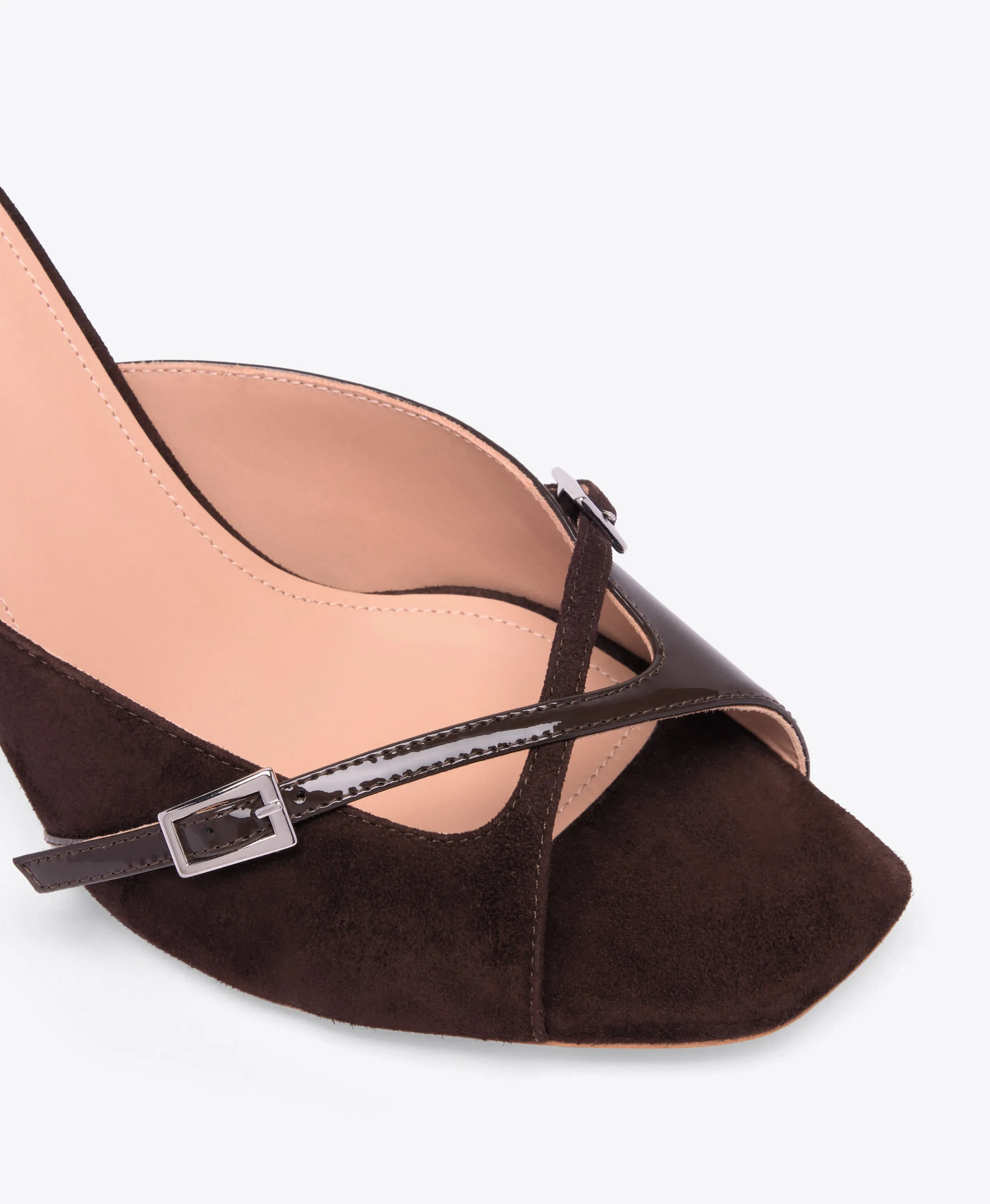 Francine 70 Dark Brown Suede Heeled Sandals