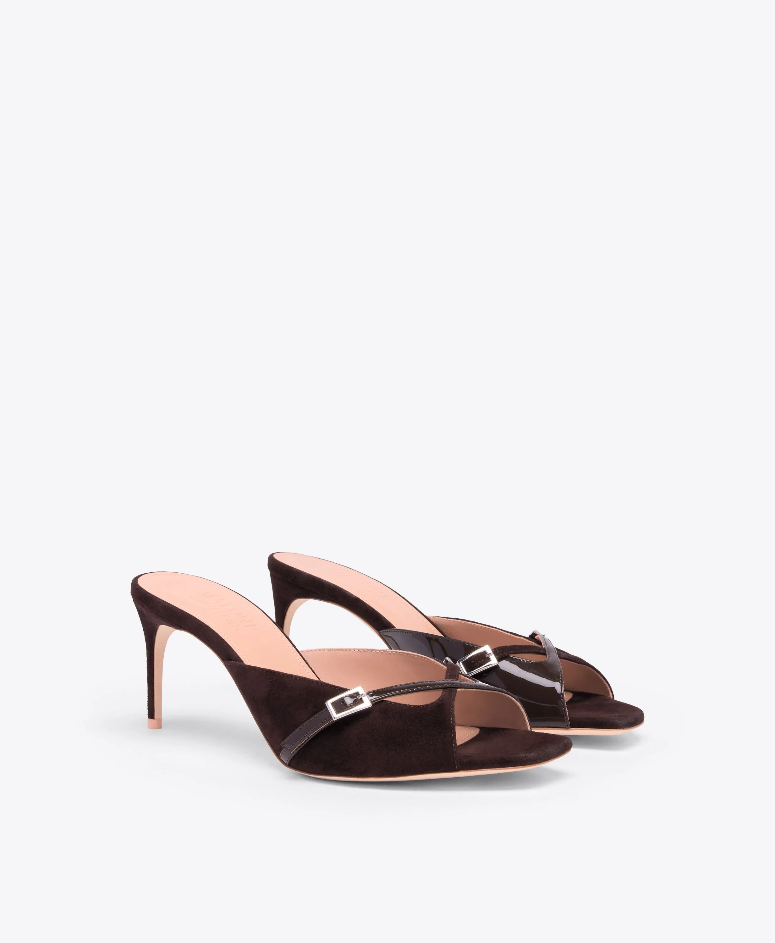 Francine 70 Dark Brown Suede Heeled Sandals