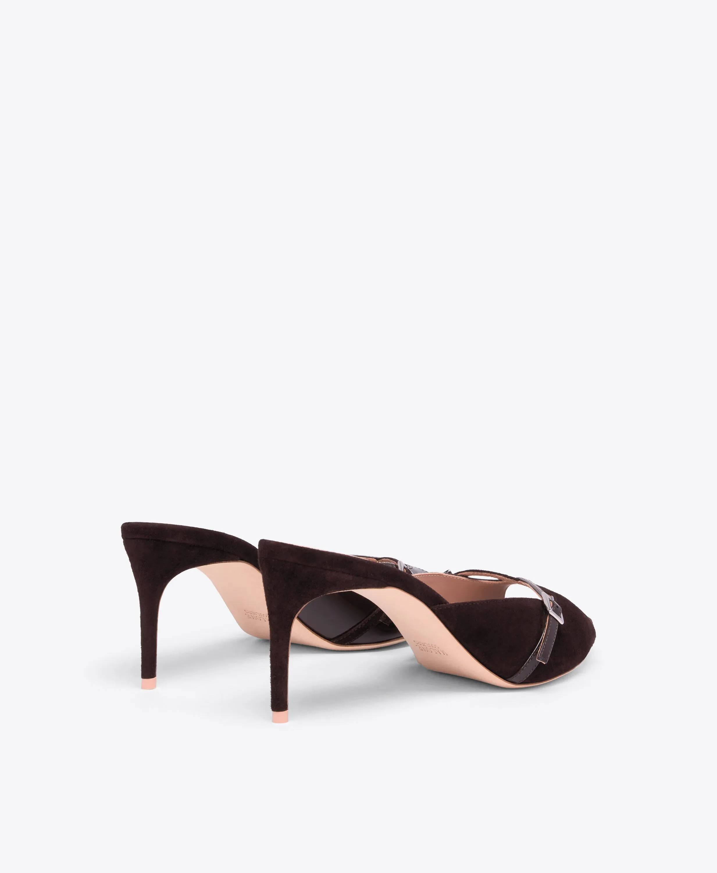 Francine 70 Dark Brown Suede Heeled Sandals
