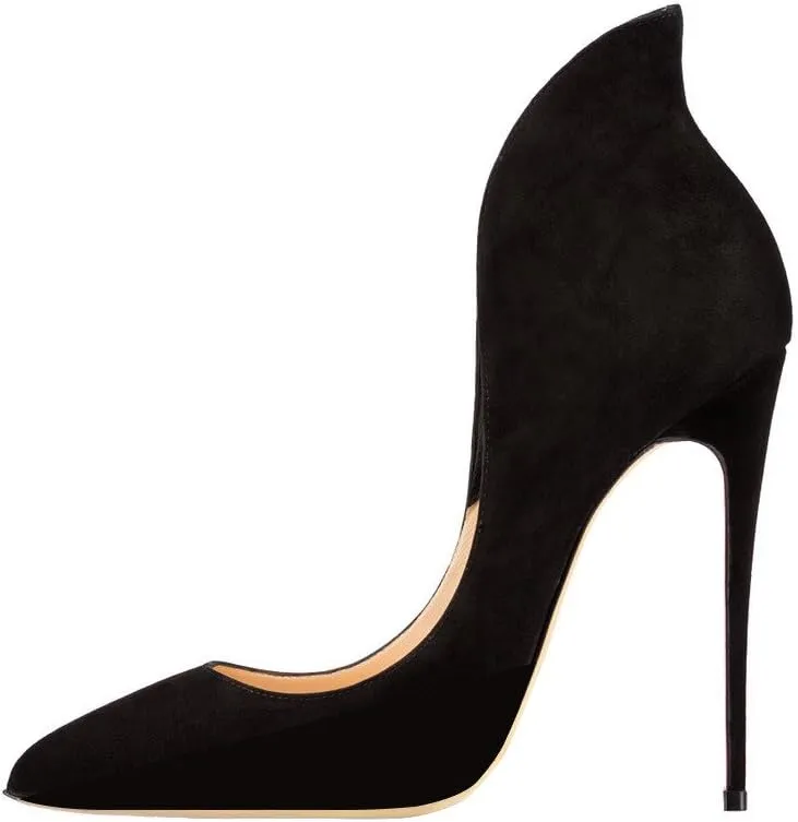 FSJ Women Sexy Prom Pointy Toe High Heel Stiletto Pumps Closed Toe Slip On Swallow Tailed Dress Party Shoes 4-15 US