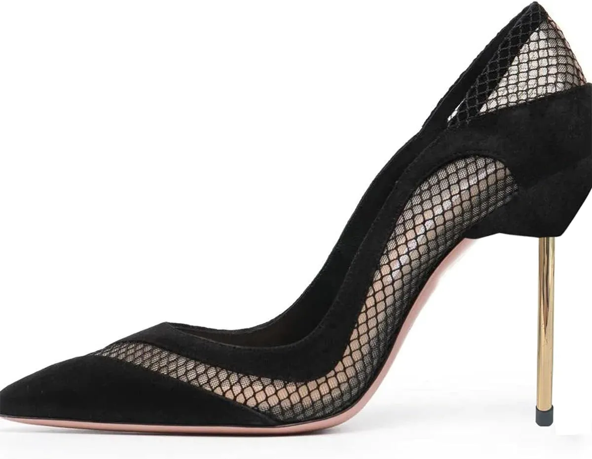 FSJ Women Suede Sexy Pointed Toe Pumps 12 cm High Heels Stilettos Party Prom Daily Classic Office Lady Work Shoes Size 4-15 US