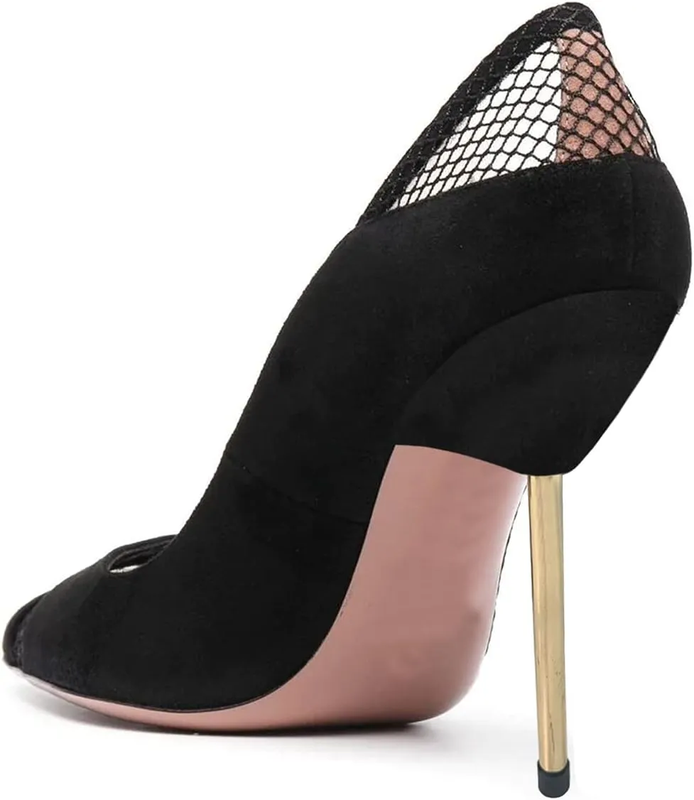 FSJ Women Suede Sexy Pointed Toe Pumps 12 cm High Heels Stilettos Party Prom Daily Classic Office Lady Work Shoes Size 4-15 US
