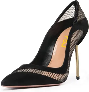 FSJ Women Suede Sexy Pointed Toe Pumps 12 cm High Heels Stilettos Party Prom Daily Classic Office Lady Work Shoes Size 4-15 US
