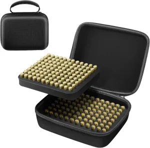 FUNANASUN 216 Round Ammo Storage Box 9mm Ammo Box Portable Ammo Case Specifically Designed for 9 * 19mm Parabellum/9mm Luger Ammunition, 8" x 7" x 3", Black