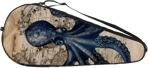 Funny Ocean Octopus Anchor Coastal Map Tennis Racquet Cover Bag Lightweight Bag with Adjustable Shoulder Strap