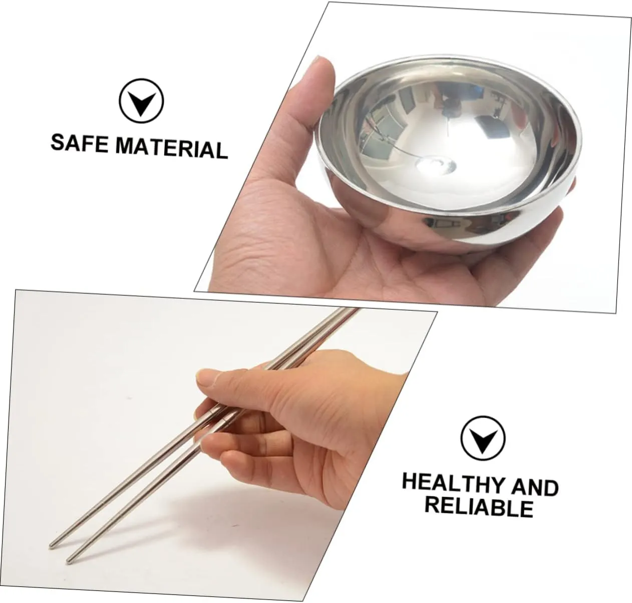 GALPADA Travel Tableware Camping Tableware Chopstick Kit Bowl Stainless Multifunctional Reusable Camping Eating