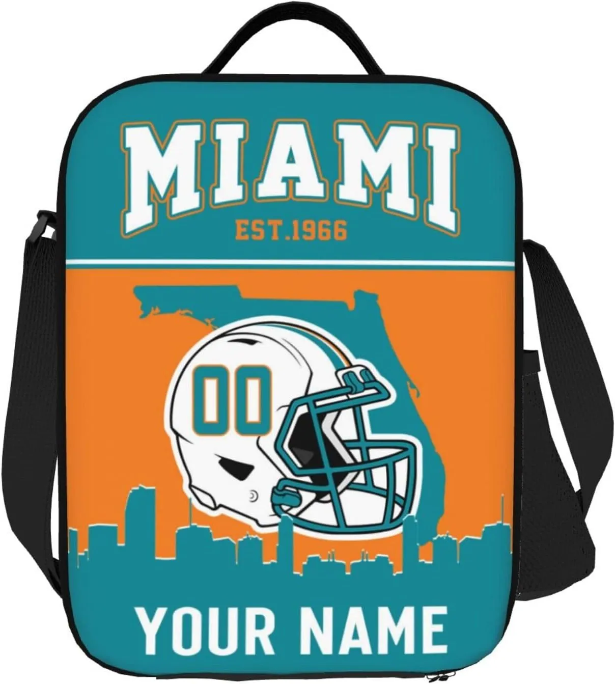 Generic Miami Lunch Bag Custom Lunch Box Personalized Football Style Lunch Box Backpack Gifts for Fans Men Women