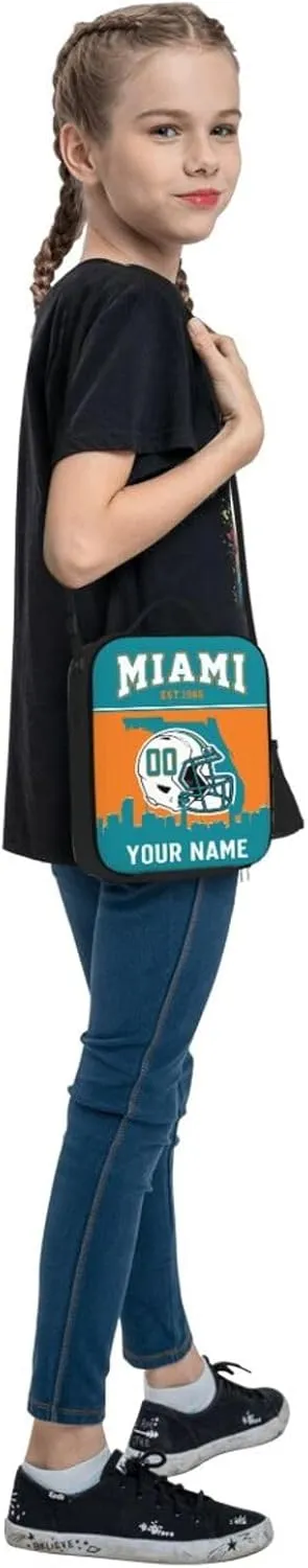 Generic Miami Lunch Bag Custom Lunch Box Personalized Football Style Lunch Box Backpack Gifts for Fans Men Women