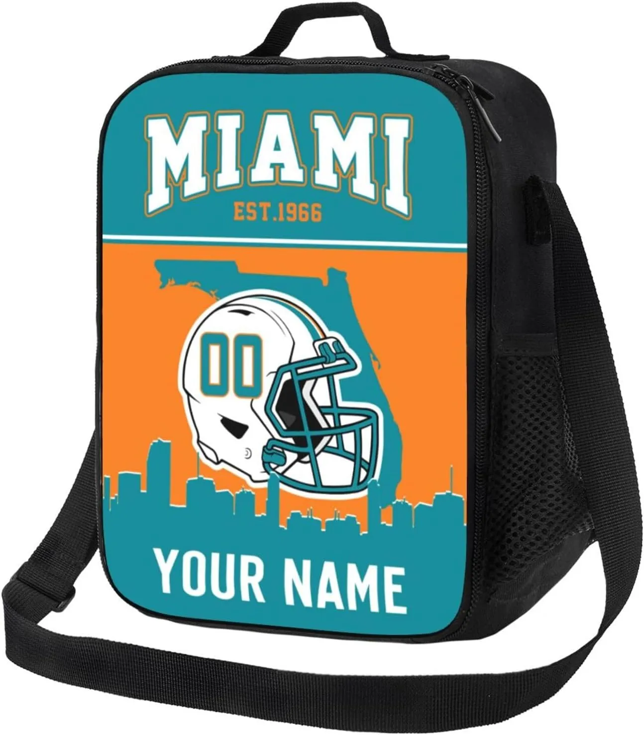 Generic Miami Lunch Bag Custom Lunch Box Personalized Football Style Lunch Box Backpack Gifts for Fans Men Women