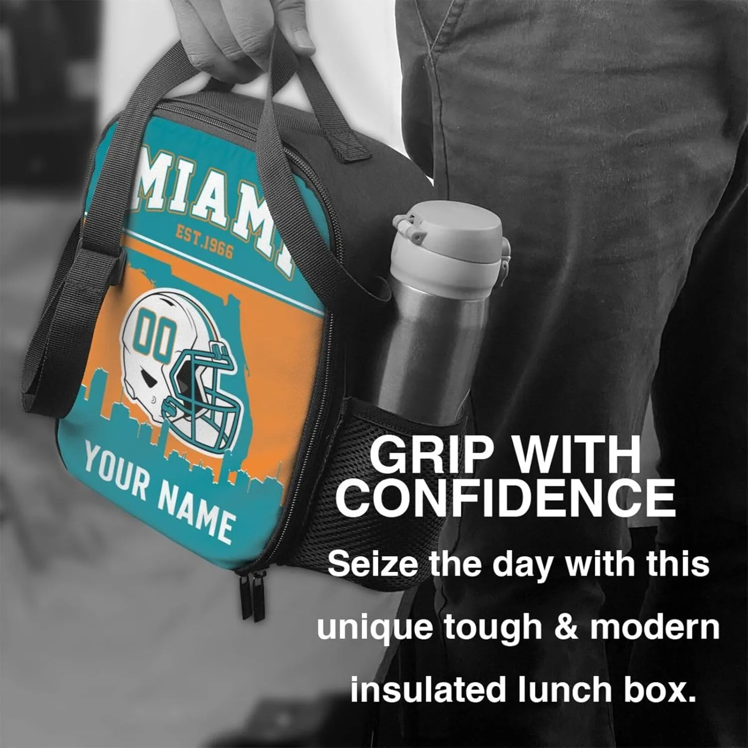 Generic Miami Lunch Bag Custom Lunch Box Personalized Football Style Lunch Box Backpack Gifts for Fans Men Women