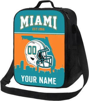 Generic Miami Lunch Bag Custom Lunch Box Personalized Football Style Lunch Box Backpack Gifts for Fans Men Women