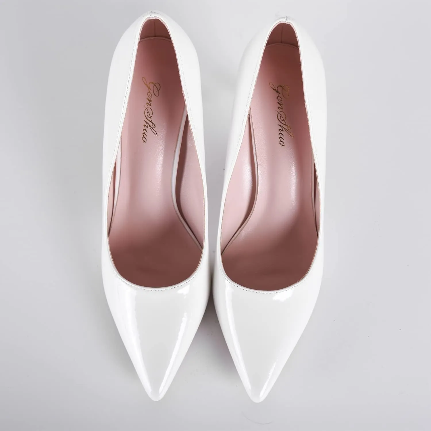 GENSHUO High Heels Pumps for Women Closed Toe 3 Inch Stillettos Heels Dress Shoes
