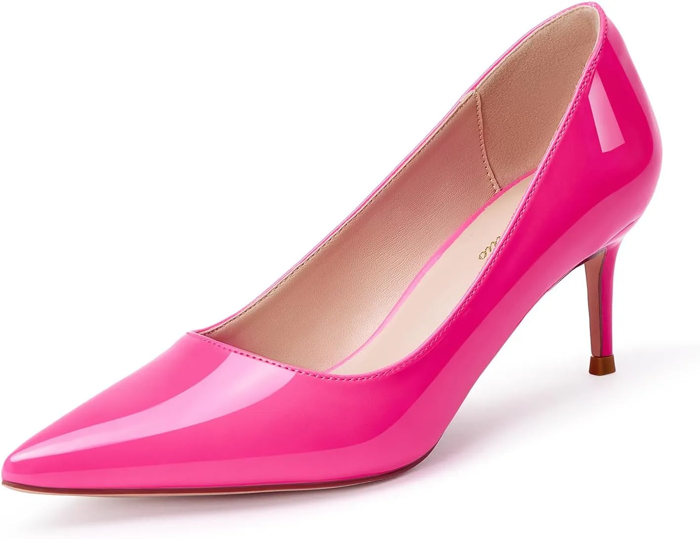 GENSHUO Low Heel Pumps for Women Closed Toe Slip On Stillettos Heels Dress Shoes