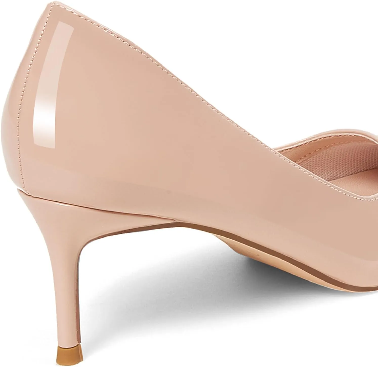GENSHUO Low Heel Pumps for Women Closed Toe Slip On Stillettos Heels Dress Shoes