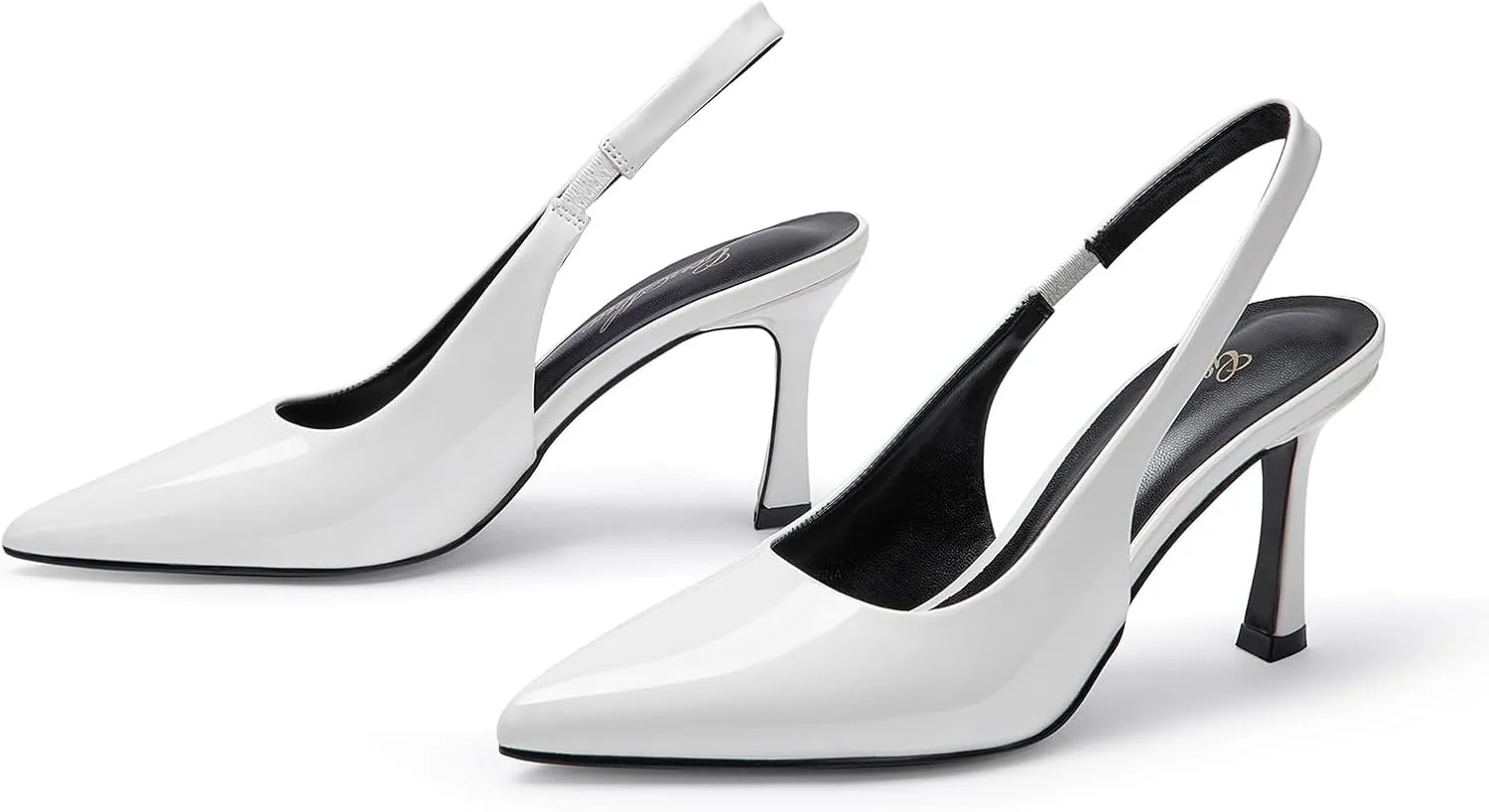 GENSHUO Women's Slingback Heels Closed Pointed Toe Dress Pumps Shoes Slip On 4 Inch High Stiletto Comfortable Sexy Wedding Work Casual Prom Party
