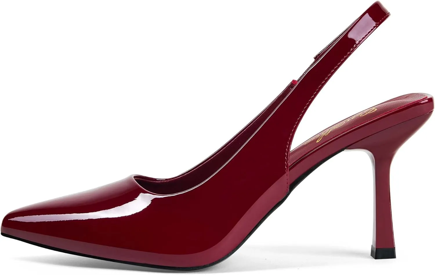 GENSHUO Women's Slingback Kitten Heel Pointed Closed Toe Stiletto Pumps Slip on Elastic Strap Wedding Party Dress Sandals Shoes