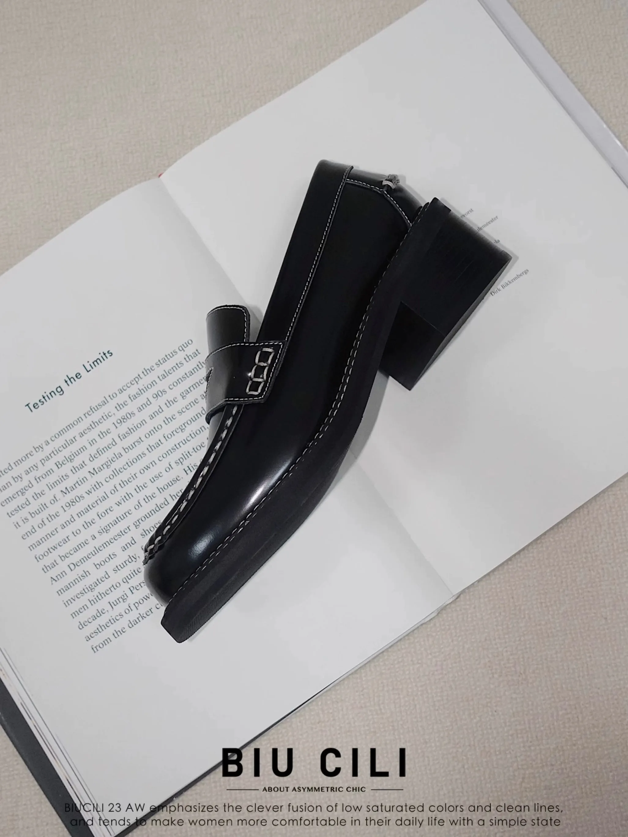 Gentlewoman 3.0 Women's Asymmetric Leather Loafer in Black