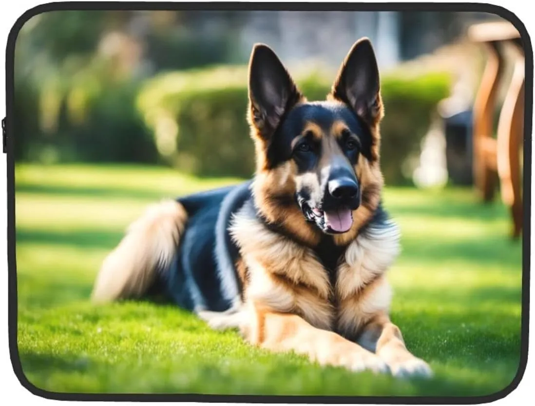 German Shepherd Dog Pattern Shockproof Portable Laptop 17 inch Sleeve Bag for Men and Women - Ideal for Business Travel, School, and Daily Use