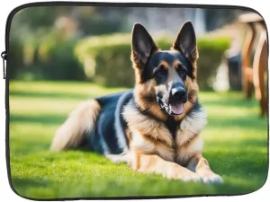 German Shepherd Dog Pattern Shockproof Portable Laptop 17 inch Sleeve Bag for Men and Women - Ideal for Business Travel, School, and Daily Use