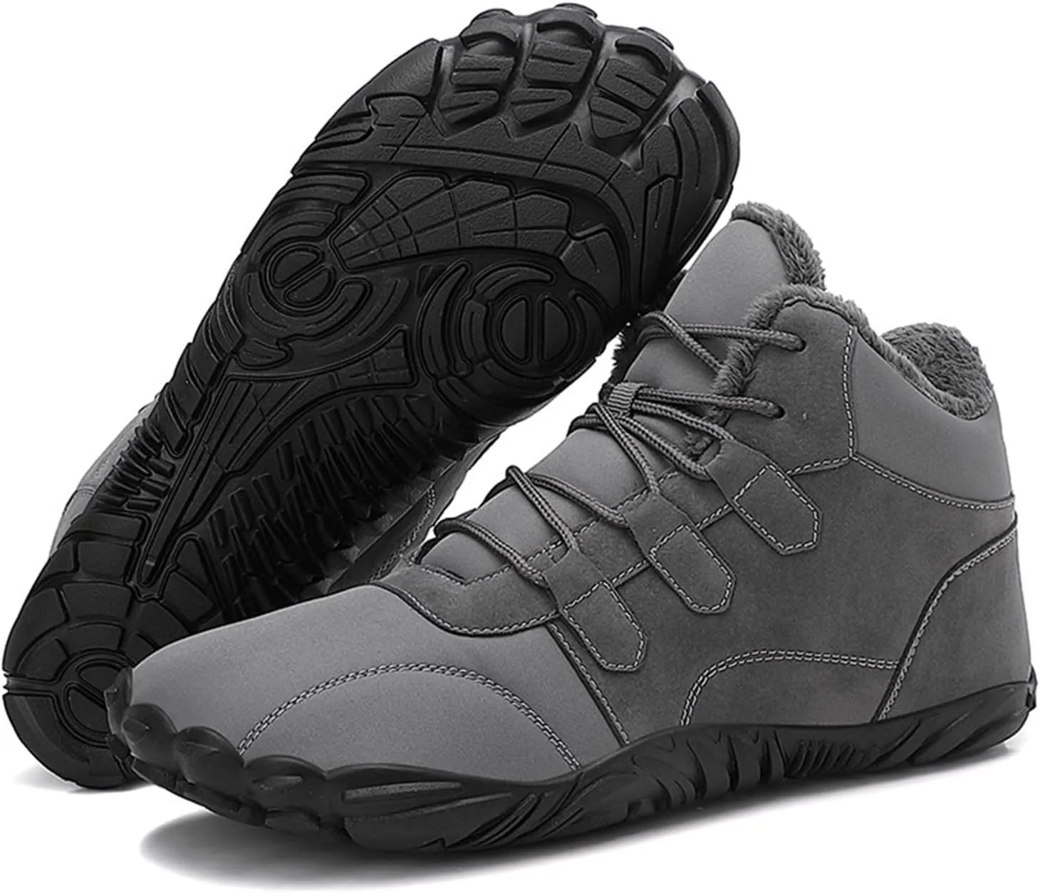 Glacia Barefoot Shoes Winter, Grounded Barefoot Footwear for Women Men, Waterproof Hike Wide Toe Boots