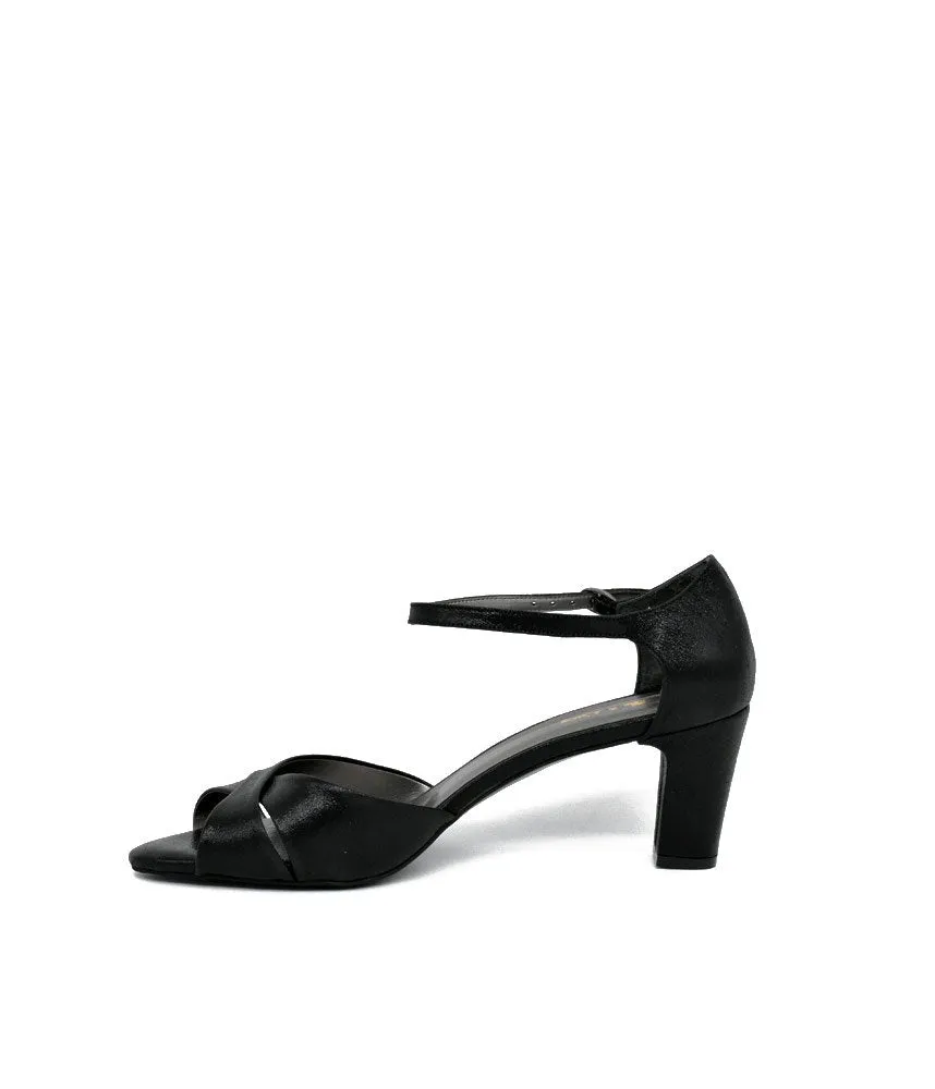 Glam Black Ankle Strap Sandals
