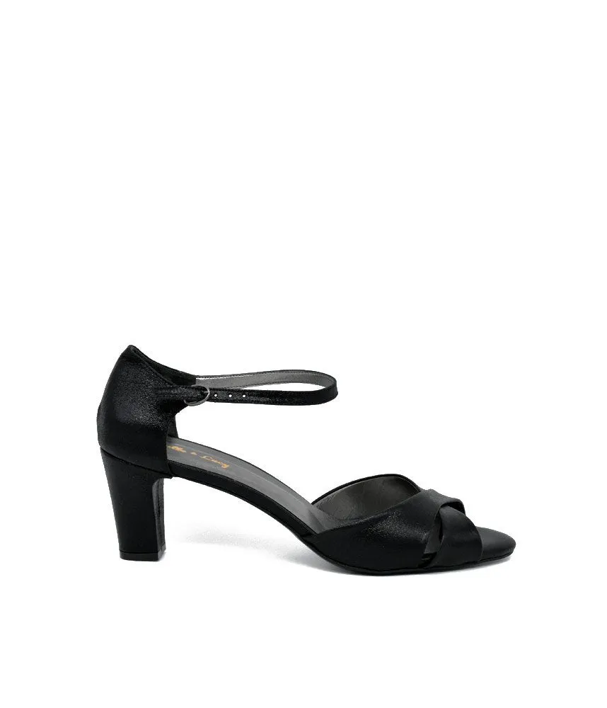 Glam Black Ankle Strap Sandals
