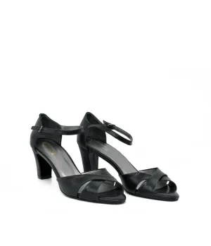 Glam Black Ankle Strap Sandals