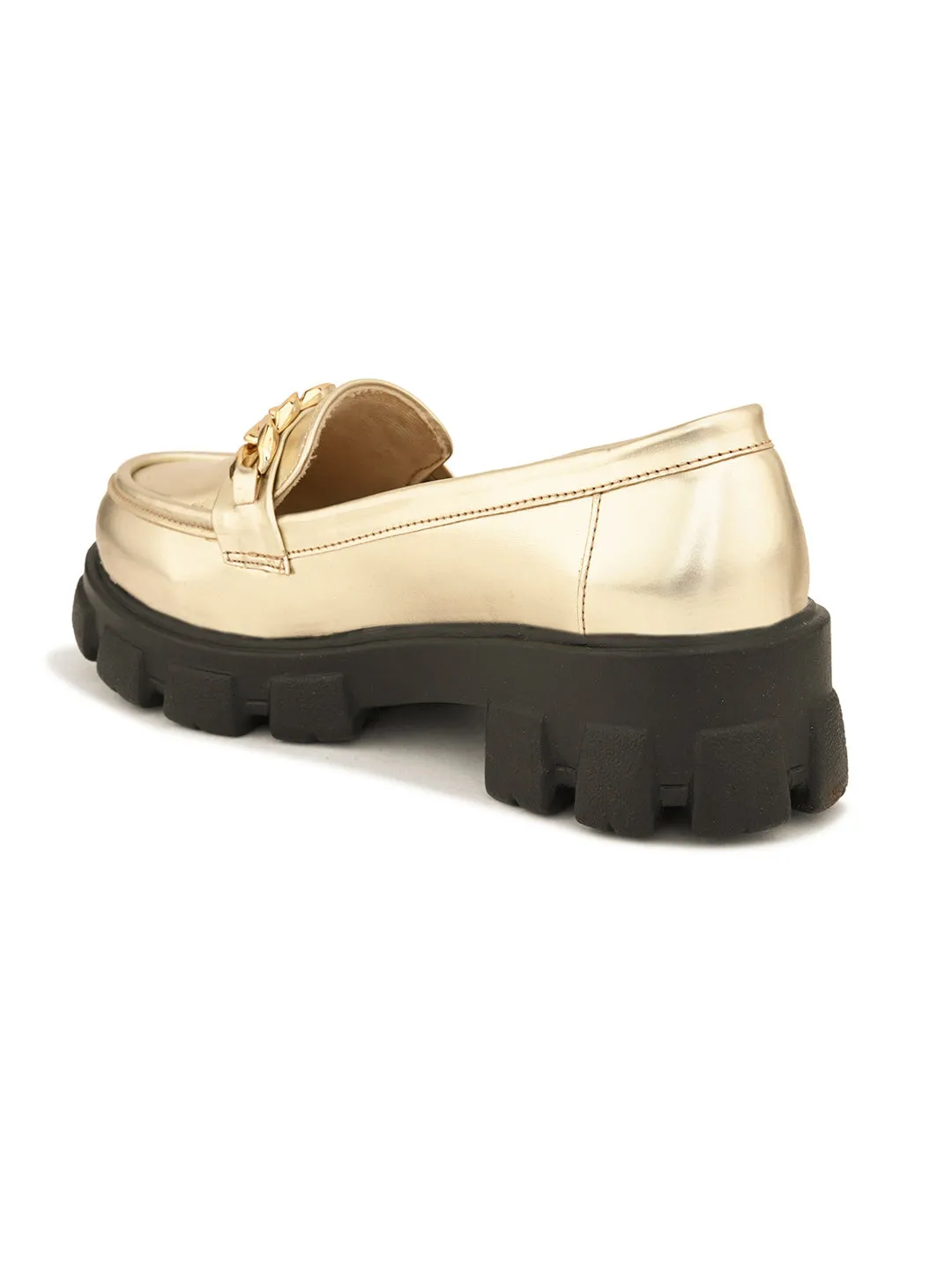 Glossy Chunky Sole Loafers