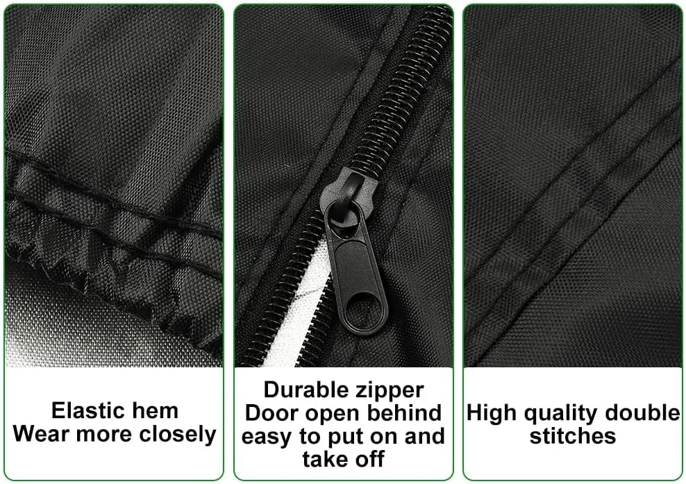 Golf Cart Cover 8 Passenger 210D Oxford Cloth Waterproof, Tear-Resistant, UV Protection Full Protective Cover with Zipper Safety Reflective Strip Design