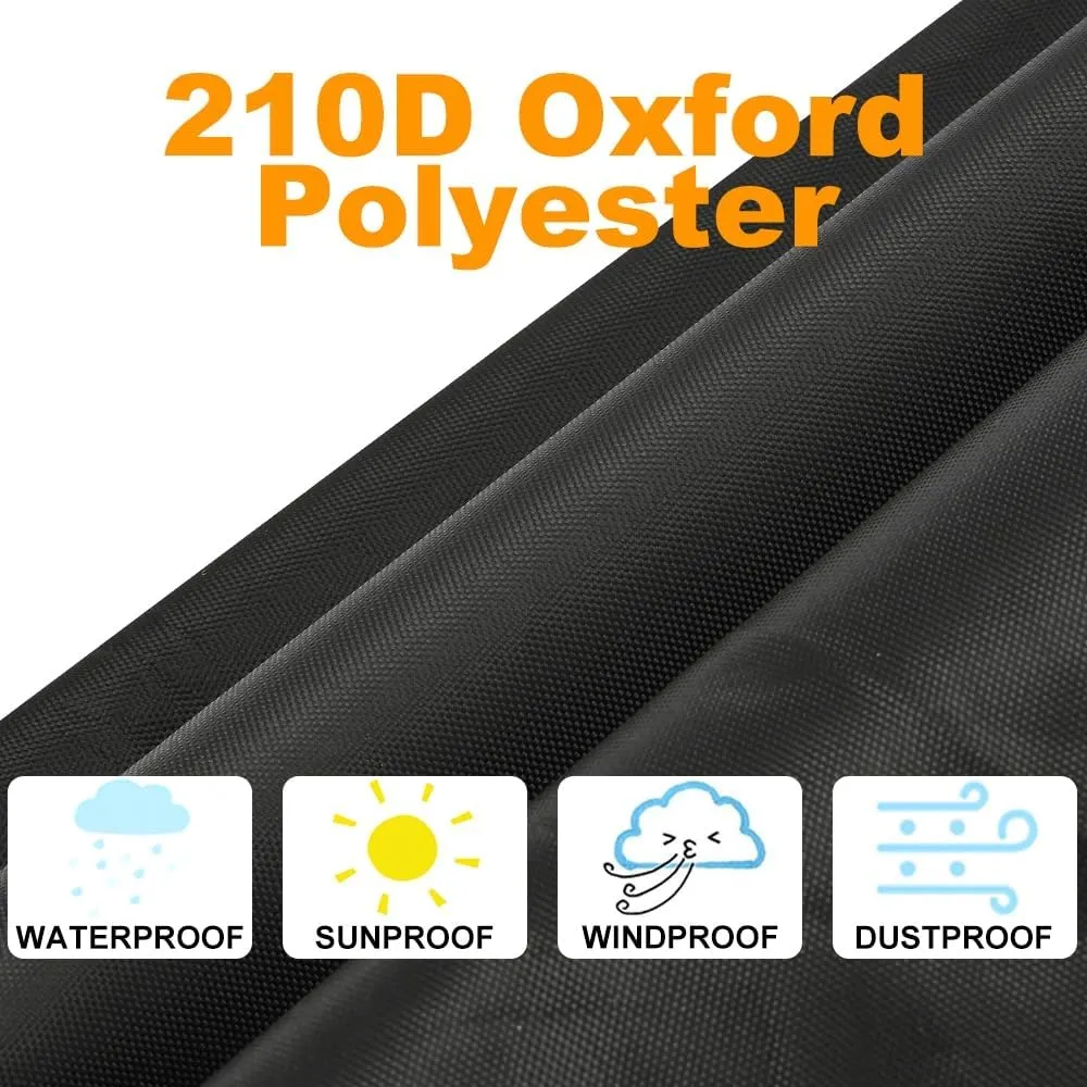 Golf Cart Cover 8 Passenger 210D Oxford Cloth Waterproof, Tear-Resistant, UV Protection Full Protective Cover with Zipper Safety Reflective Strip Design