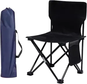 GRFIT Folding Chair Outdoor Camping Chairs Portable Fishing Chair Fishing Leisure Folding Stool Aluminum Alloy Camping Hiking Camp Chairs Portable Folding Chair (Color : Black)