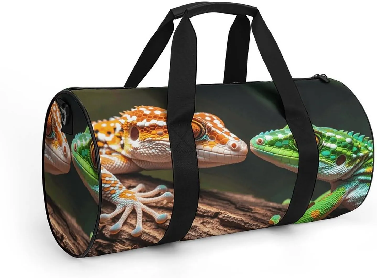 Gym Bags Small Two Geckos Duffel Bag Overnight Bag with Shoe Compartment Carryon Bag for Men Women