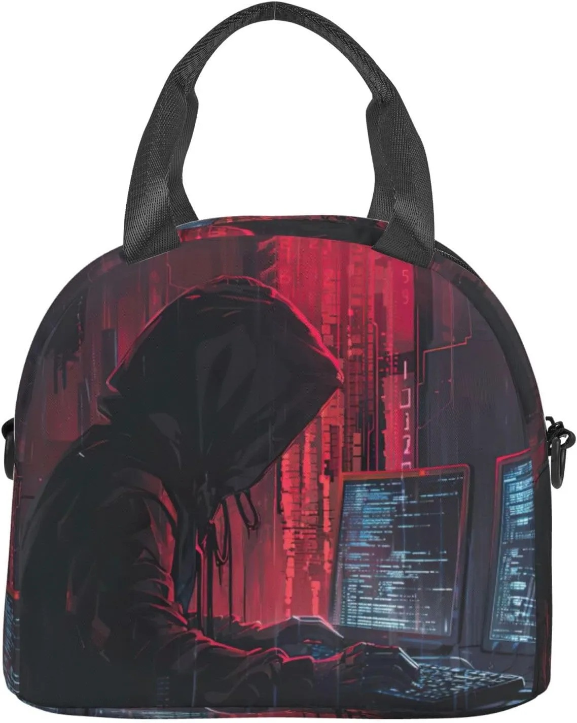 Hacker Attack Insulated Lunch Bag Lunch Box For Women Men Reusable Tote For Office Gym Outings