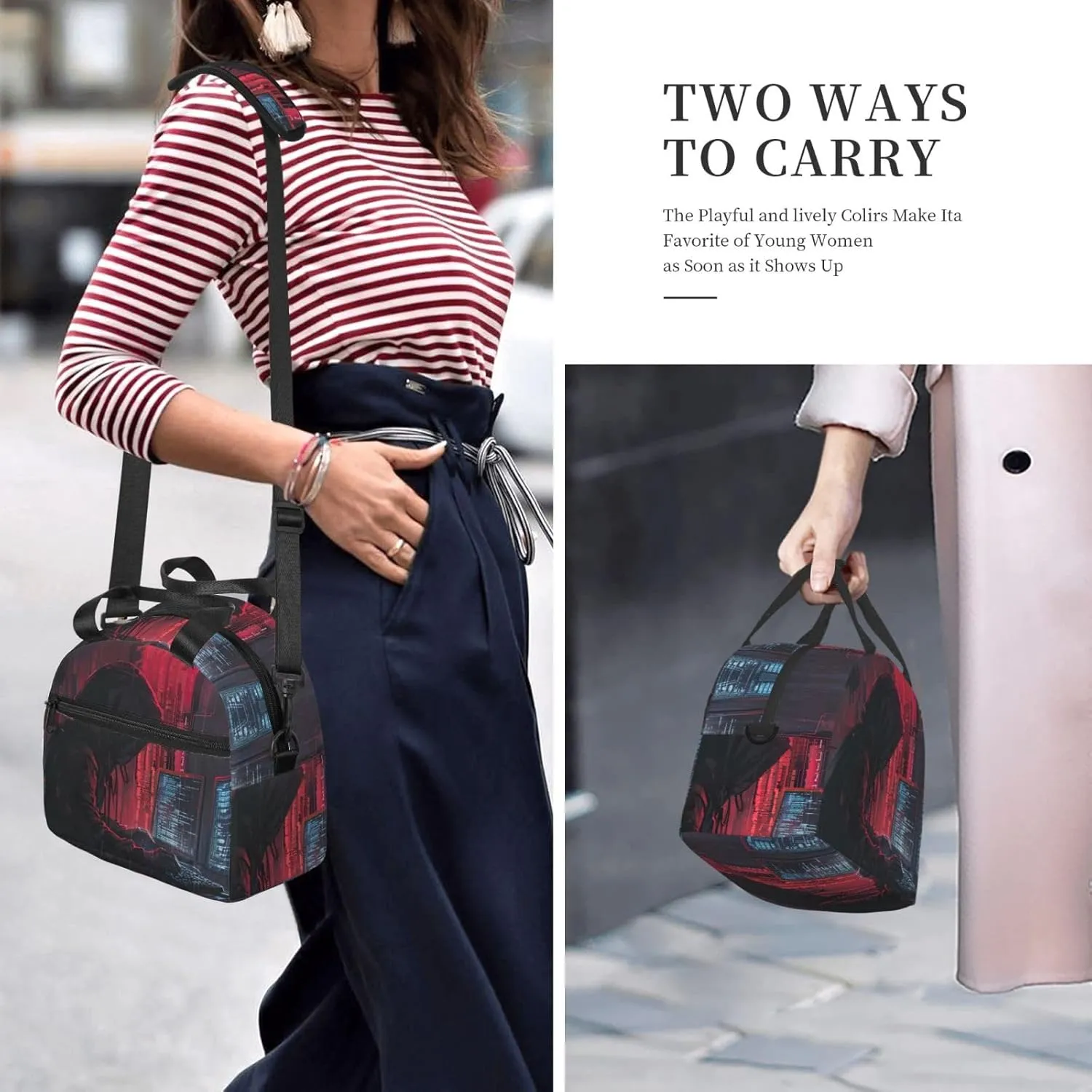 Hacker Attack Insulated Lunch Bag Lunch Box For Women Men Reusable Tote For Office Gym Outings