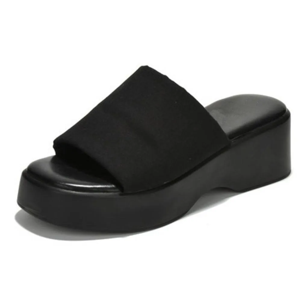 Heel Platform Value-for-money Fabric Chunky Lightweight Mule Stretch Sandals Memory Sandal Cloud Wedge Wedge Fitted Best-sellers Foam