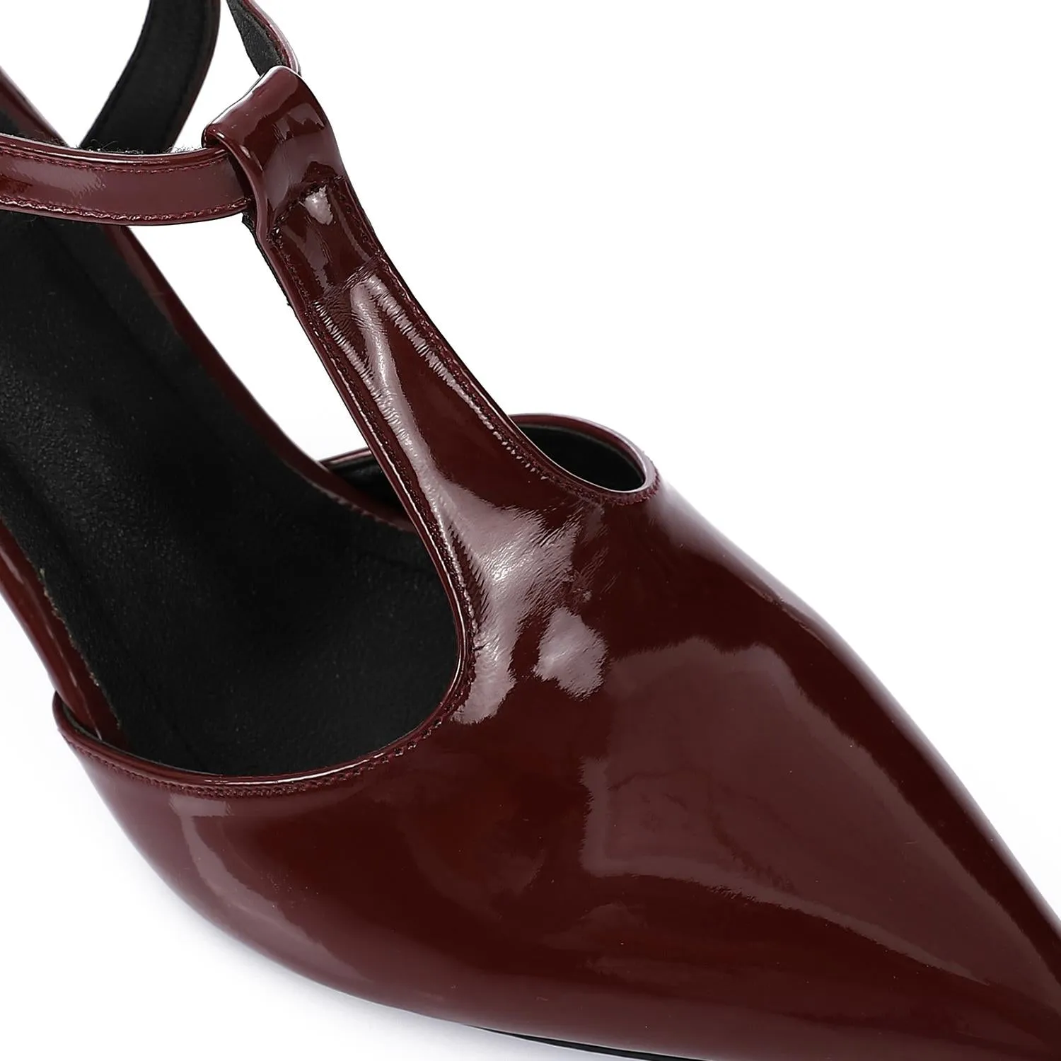 High Heel Mule Sandals Elegant Pointed Toe, Faux Leather Texture, White