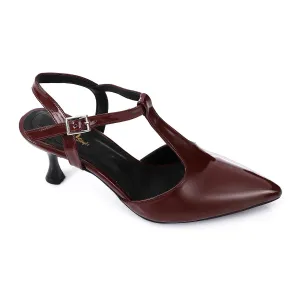 High Heel Mule Sandals Elegant Pointed Toe, Faux Leather Texture, White