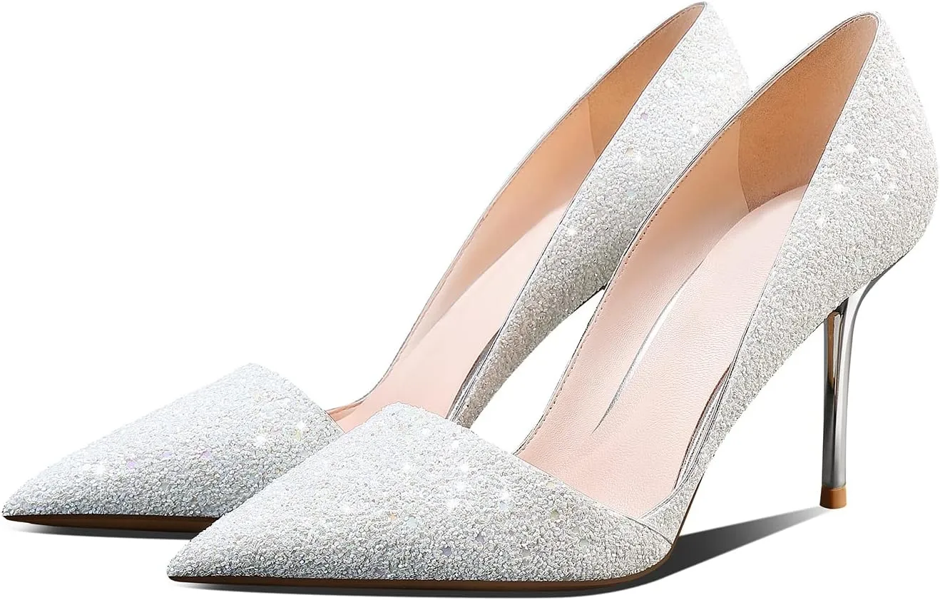 High Heel Pointed-Toe Pumps - Sexy Slip-On Stiletto Heel Shoes for Women, Perfect for Parties and Daily Wear,3.35IN