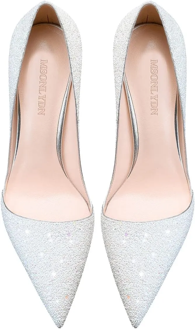 High Heel Pointed-Toe Pumps - Sexy Slip-On Stiletto Heel Shoes for Women, Perfect for Parties and Daily Wear,3.35IN