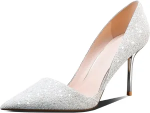 High Heel Pointed-Toe Pumps - Sexy Slip-On Stiletto Heel Shoes for Women, Perfect for Parties and Daily Wear,3.35IN
