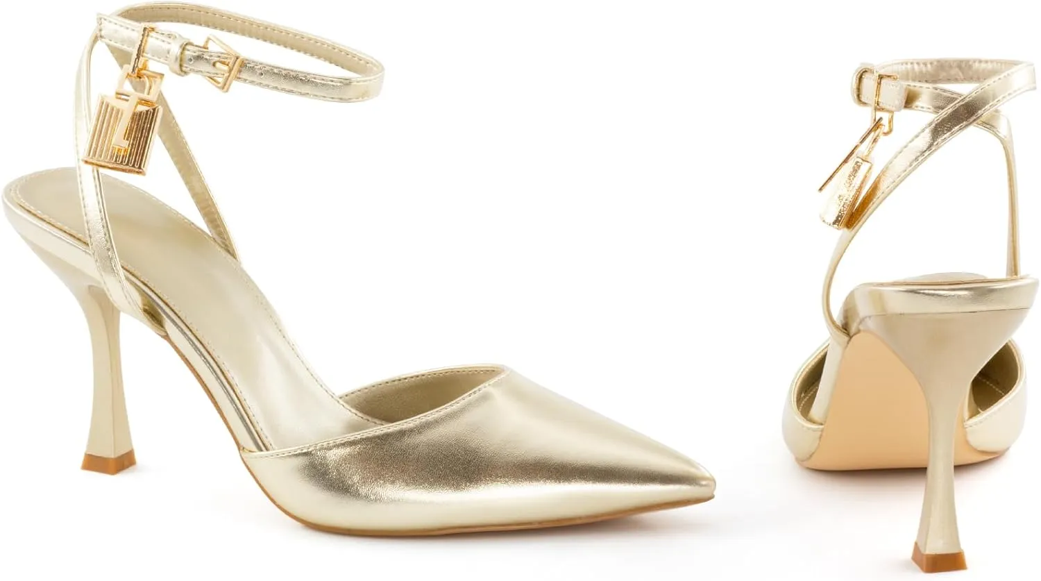 High Heels for Women Closed Pointed Toe Slingback Pumps Ankle Strap Sexy Stiletto Heel Party Wedding Dress Shoes