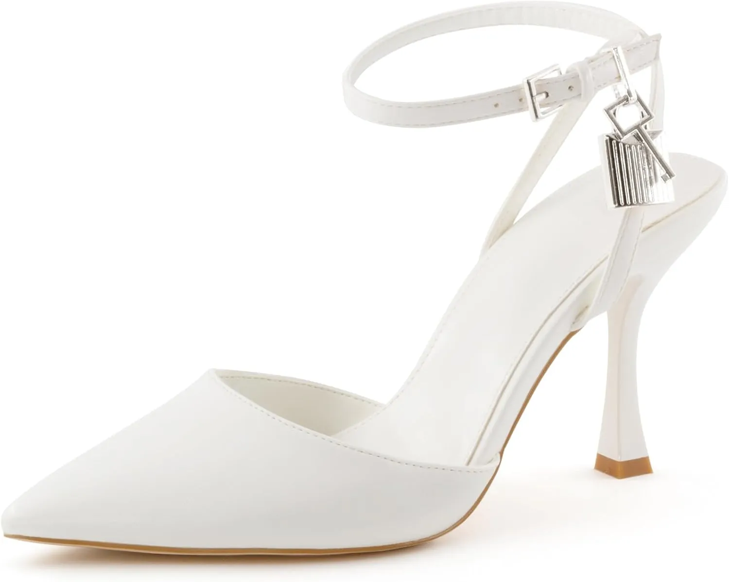High Heels for Women Closed Pointed Toe Slingback Pumps Ankle Strap Sexy Stiletto Heel Party Wedding Dress Shoes