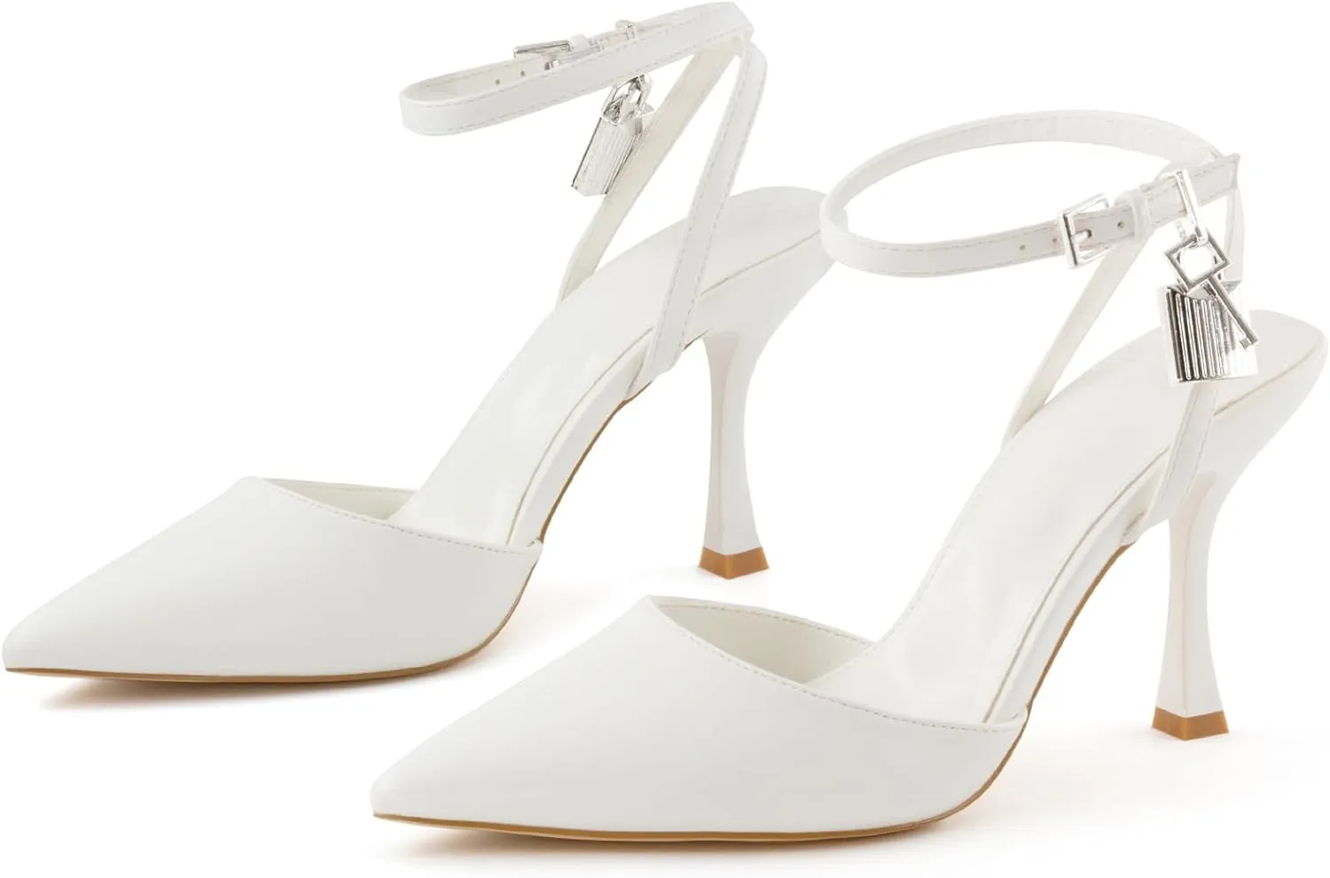 High Heels for Women Closed Pointed Toe Slingback Pumps Ankle Strap Sexy Stiletto Heel Party Wedding Dress Shoes